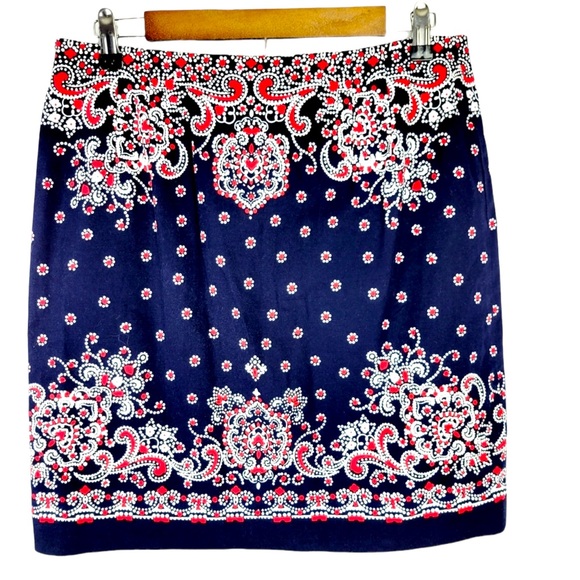Talbots Red white & Blue printed mini skirt Womens Size 2P - Picture 7 of 11